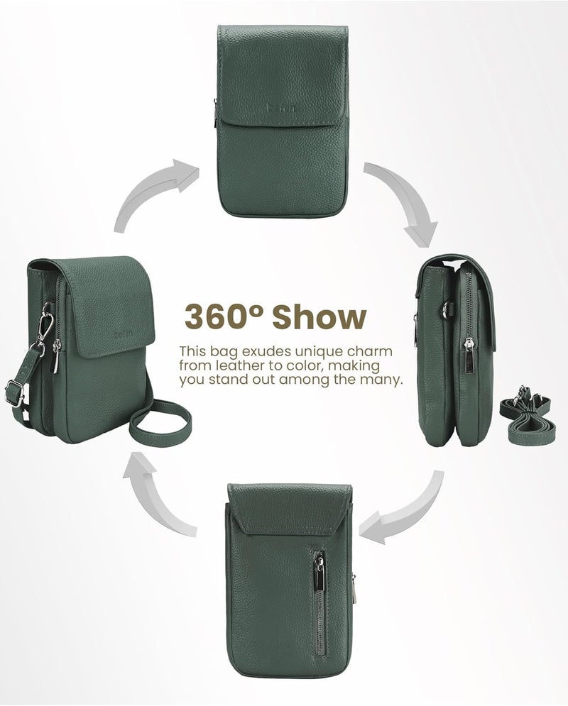 befen Genuine Leather Small Crossbody Bags for Women, Cell Phone Cross body Purse Bag with RFID Blocking Card Slots - Image 5